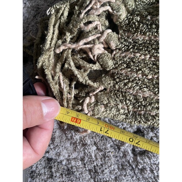 Restoration Hardware Throw Blanket Chenille Sage Green Ribbed Fringe 72x54 - Picture 7 of 7